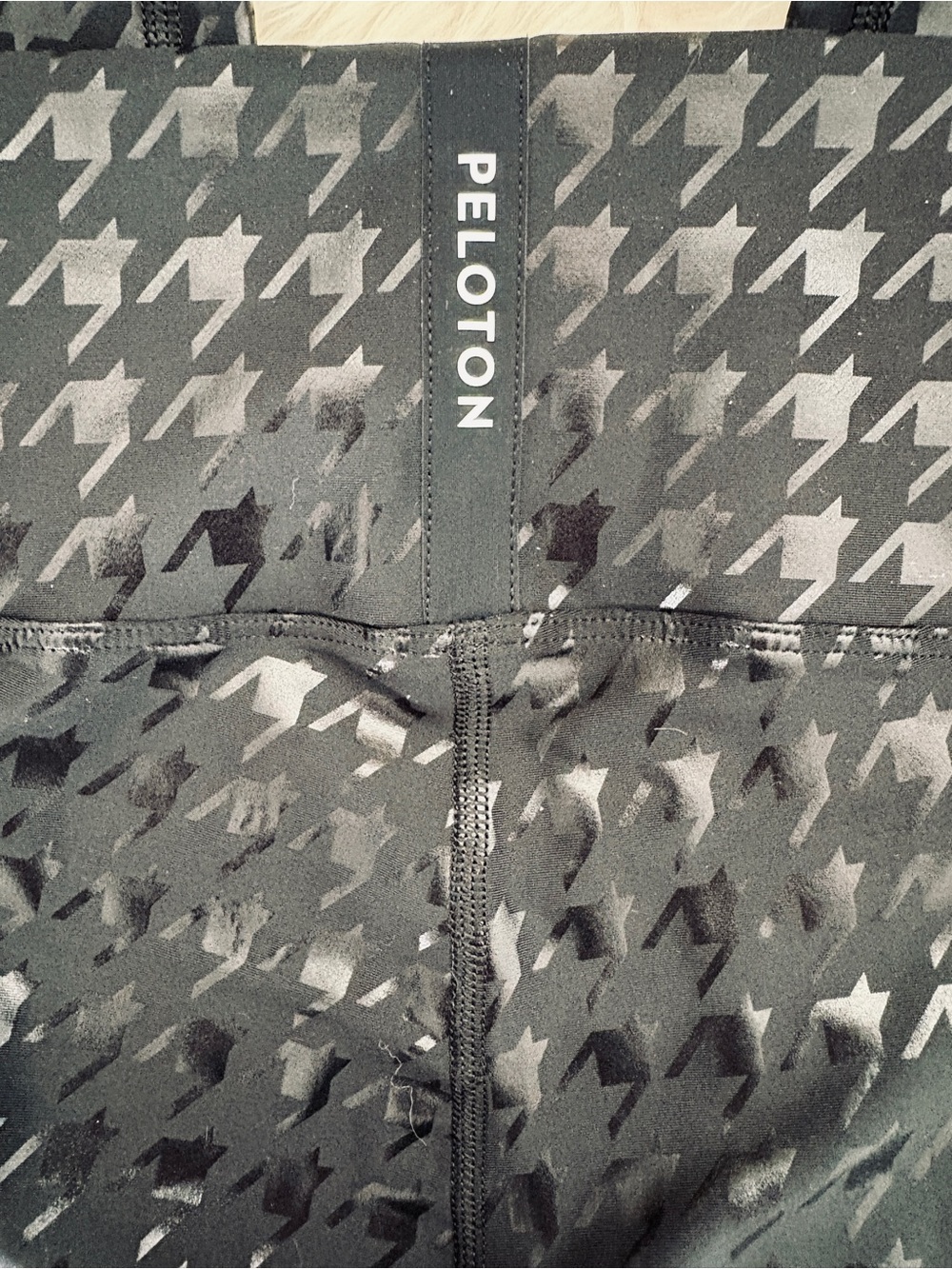 Lululemon Peloton Limited Edition NWOT Shiny Black Houndstooth High-Waist Leggin - Picture 6 of 7